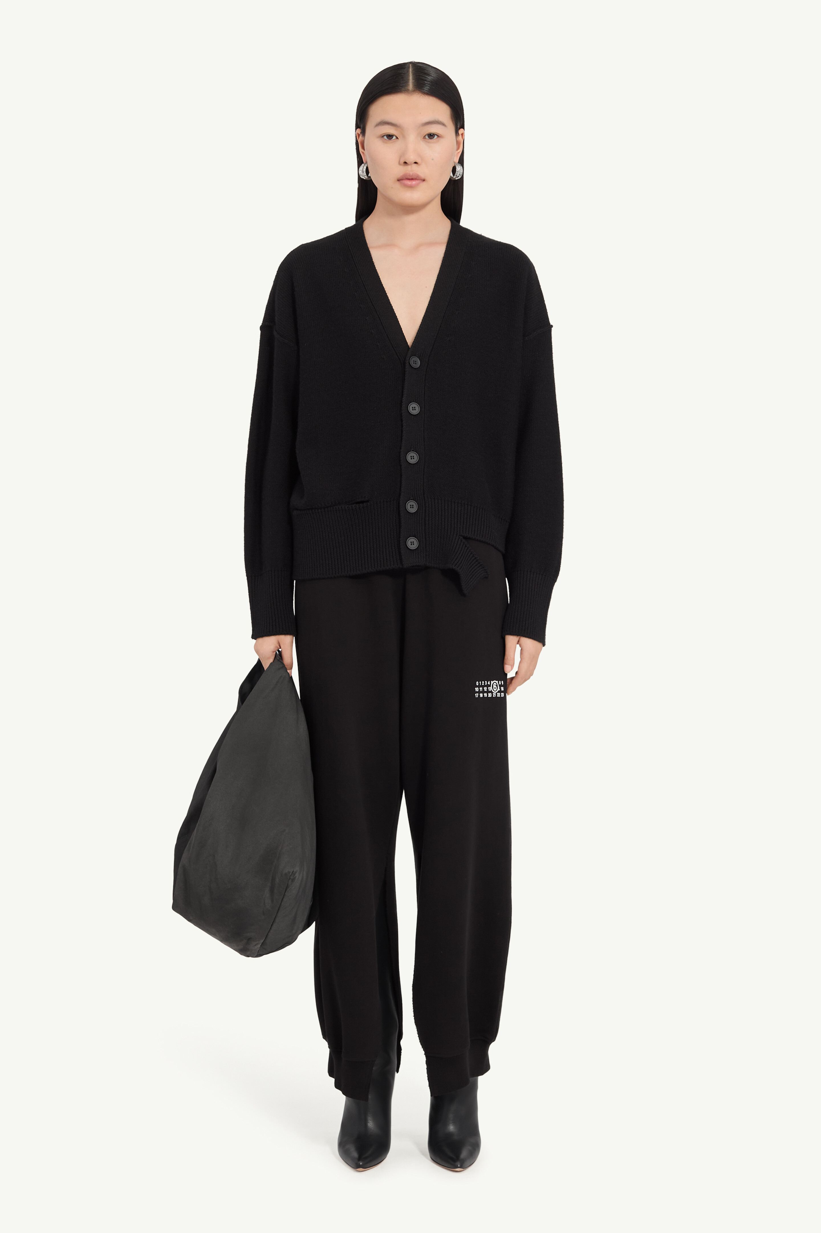 Cardigan en laine décolleté en V pour femme | MM6