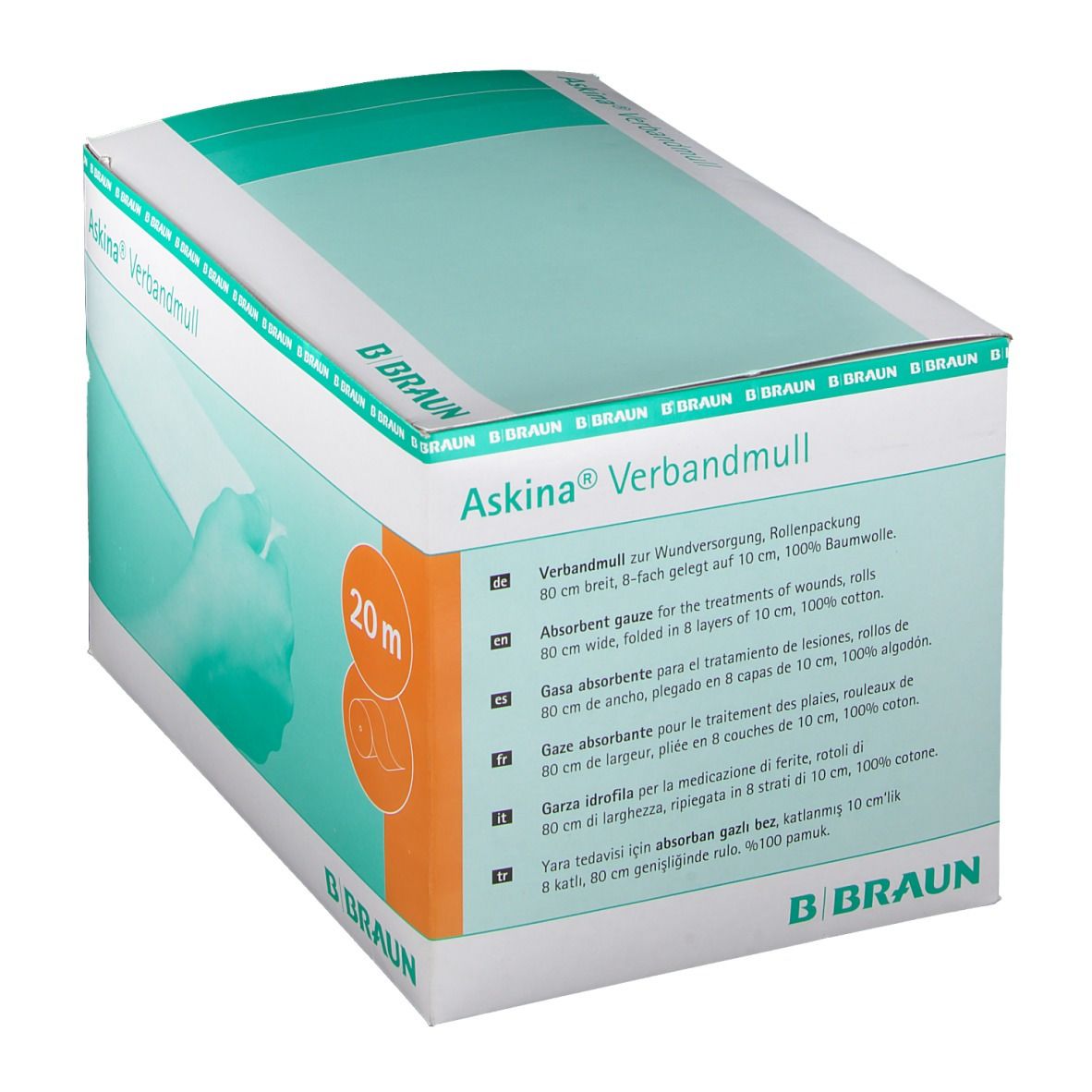 Askina® Verbandmull 10 cm x 20 m unsteril 8 lagig