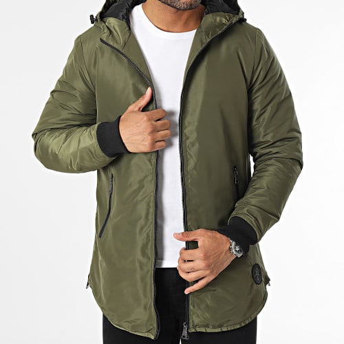 Veste Capuche Vert Kaki