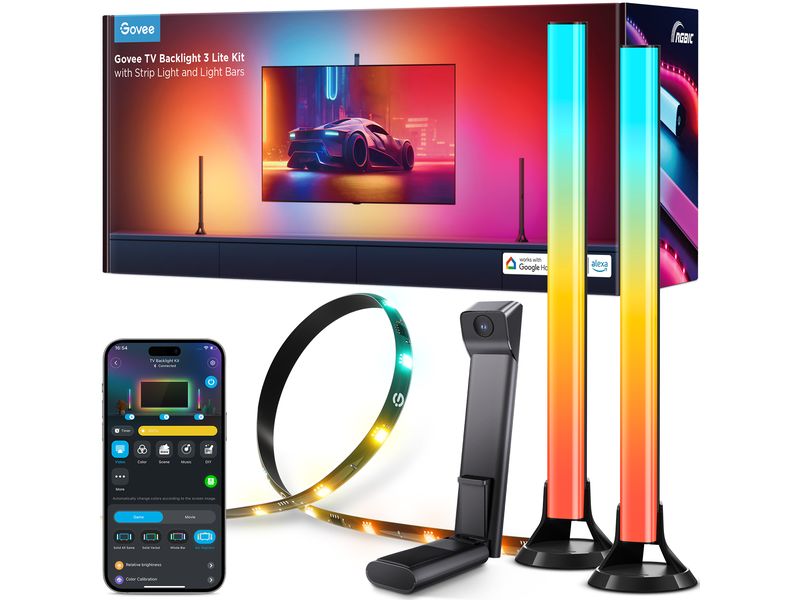 Govee Lichtbalken Backlight Kit 2, T3 Cam, RGBIC, WiFi   BT Smarte TV- Hintergrundbeleuchtung