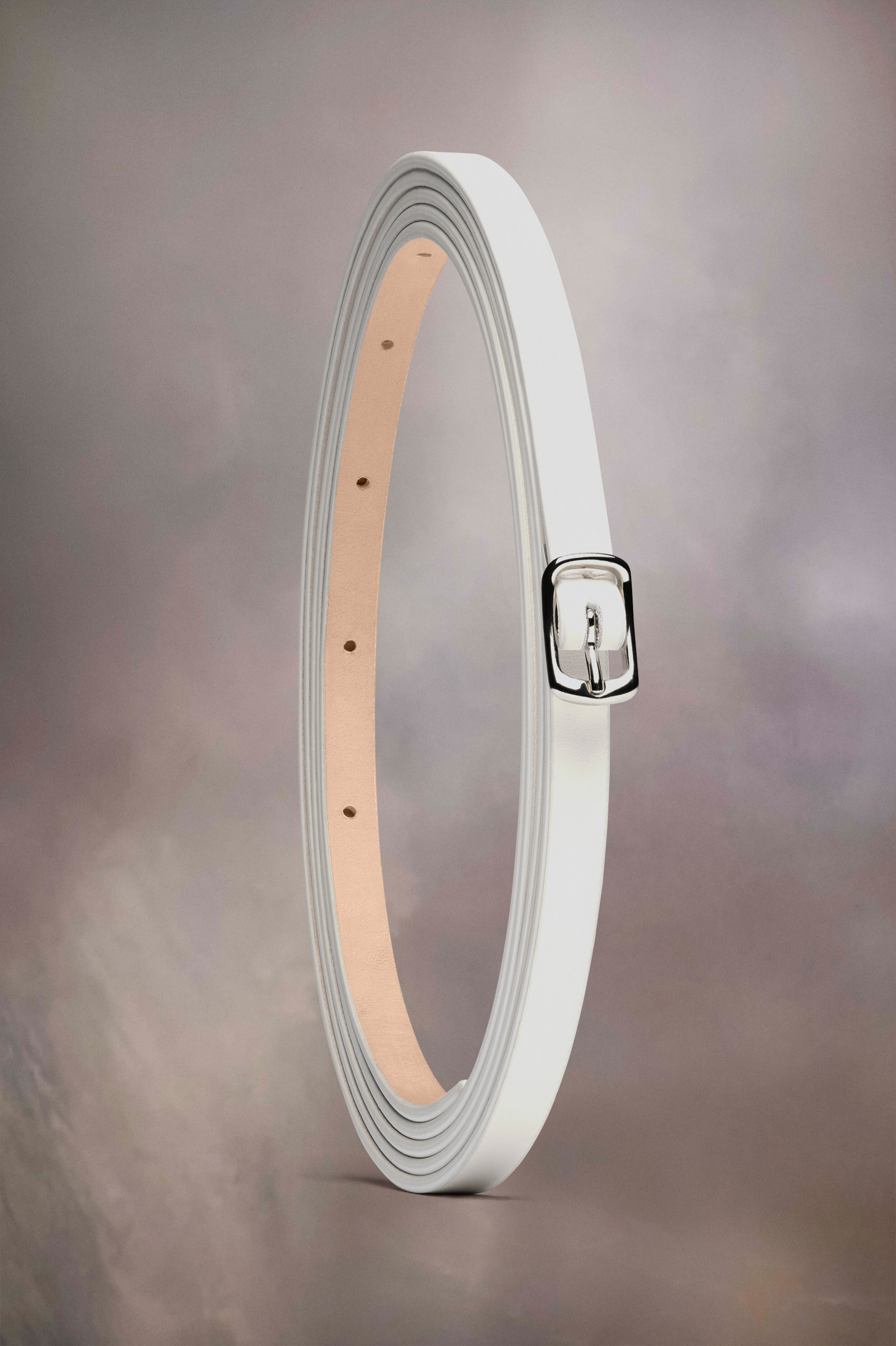 Ceinture Slim En Cuir Blanc