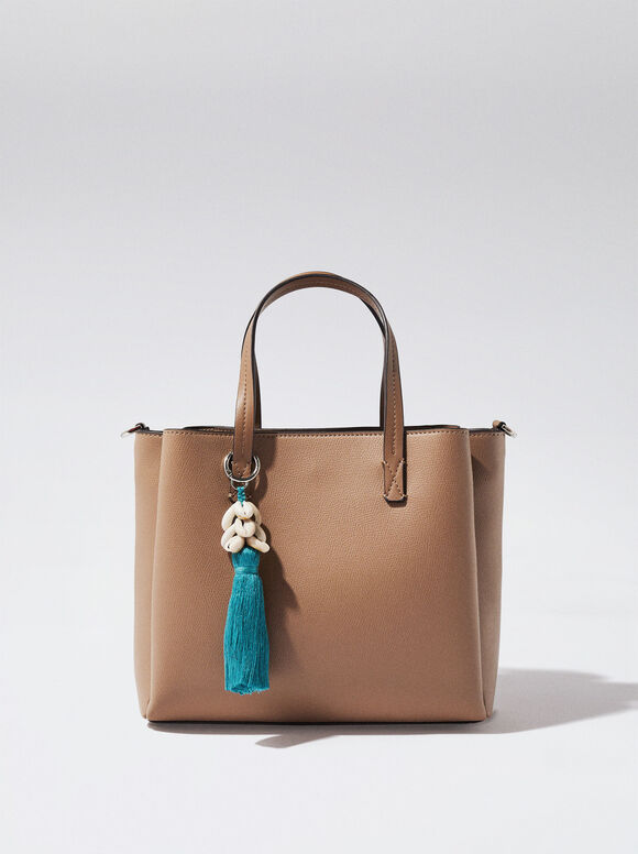 Bolsa tote para uso diário com alça removível - Cor camelo
