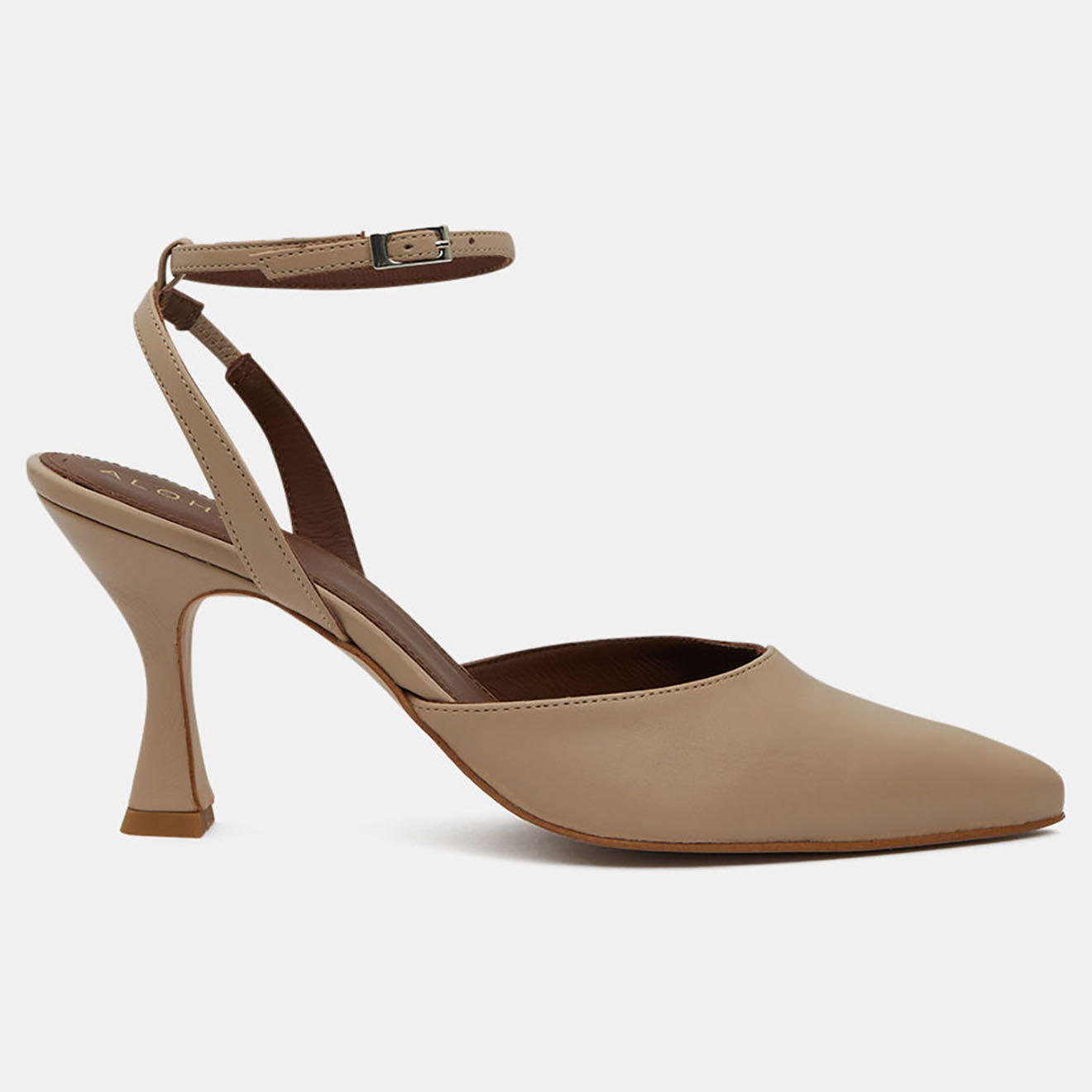 Alohas Slingbacks en Cuir Cinderella beiges - Talon 7,5 cm
