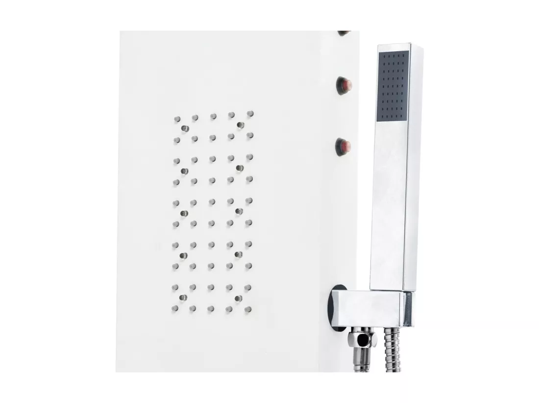 Panneau de douche pomme aluminium blanche 20 x 44 x 130 cm 02_0003430