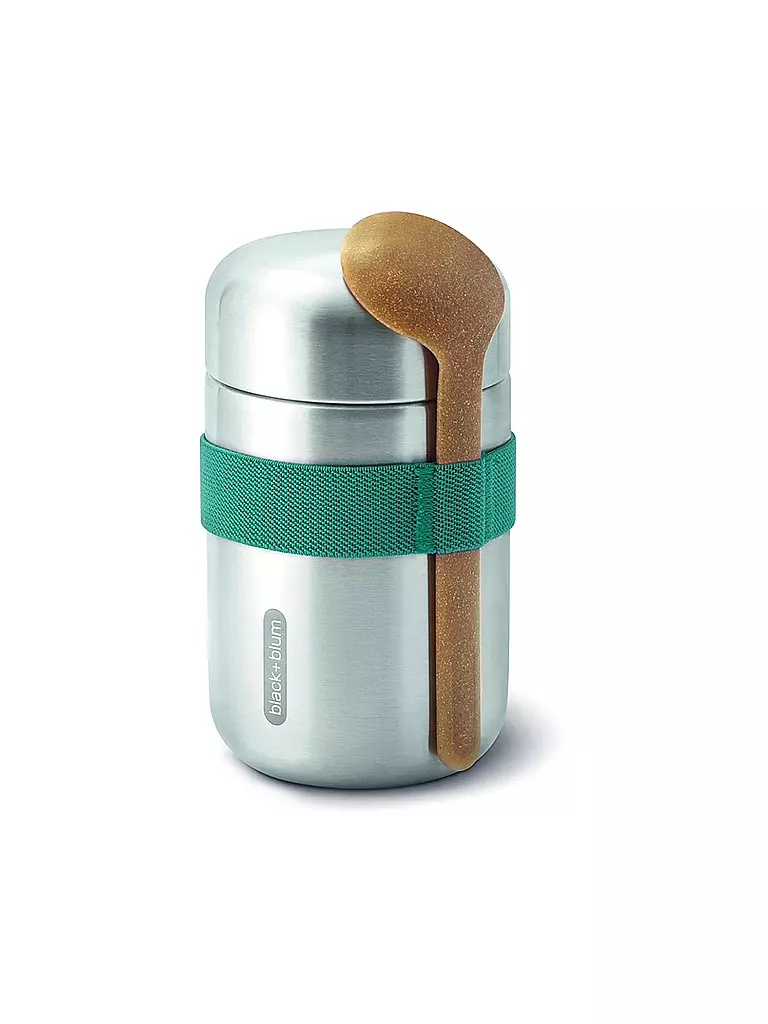 BLACK+BLUM Thermosbehälter - Food Flask 400ml Ozean/Edelstahl blau