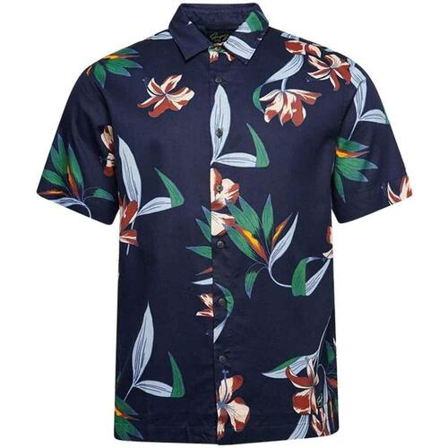 Superdry - VINTAGE HAWAIIAN S/S SHIRT Azul