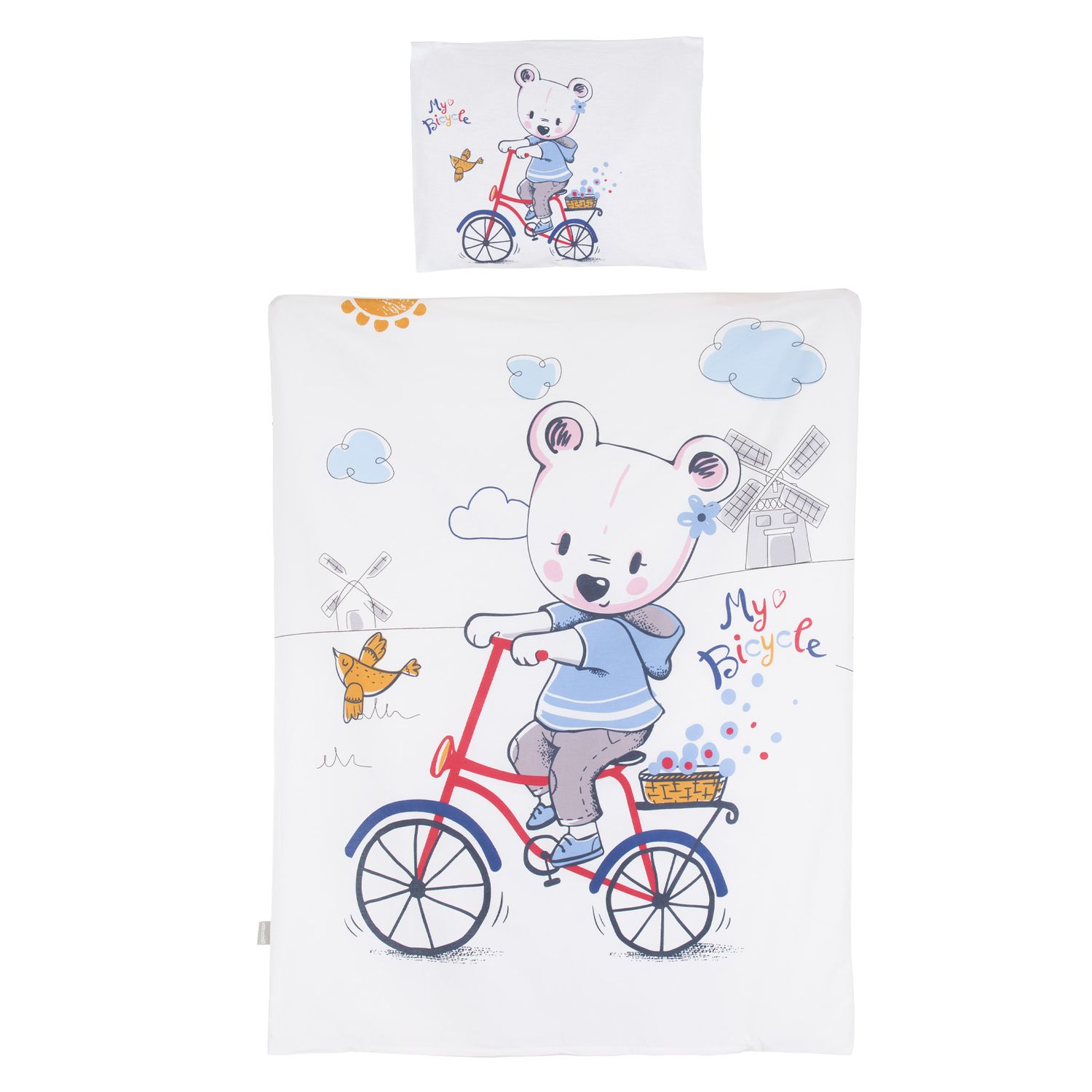 Chipolino Babybettwäsche 3-teilig, Decke 130 x 100 cm, Kissen 45 x 35 cm, Laken blau