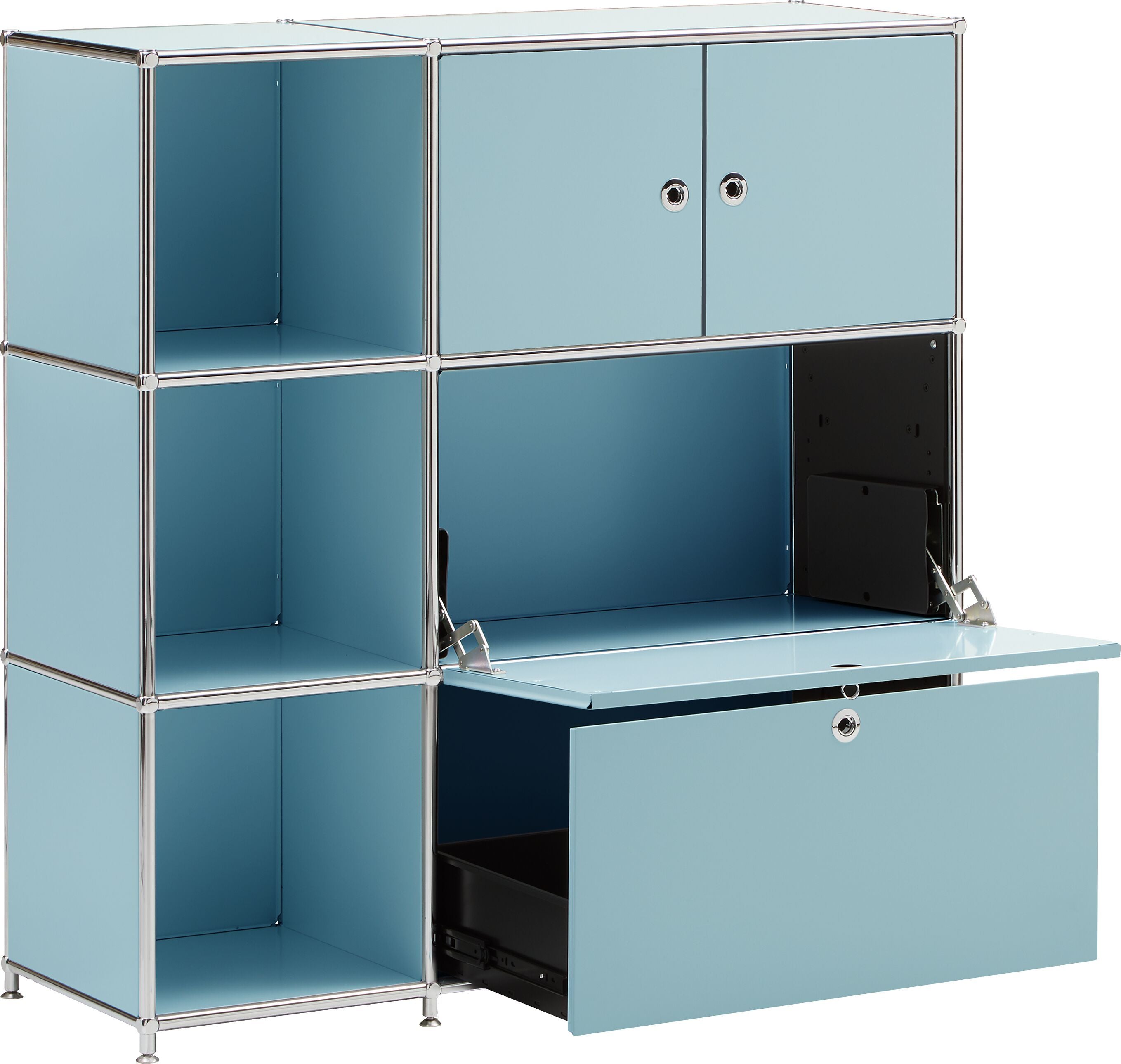 FLEXCUBE Highboard - Mint / B: 115.0 cm x T: 40.0 cm x H: 118.0 cm
