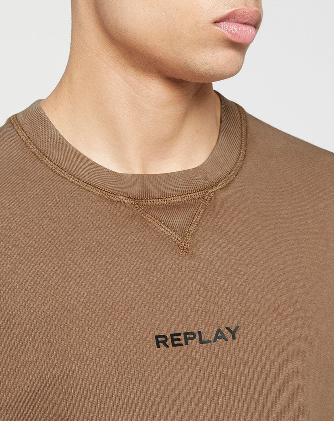 Replay Sweat en Coton Bio Essentials Cn marron