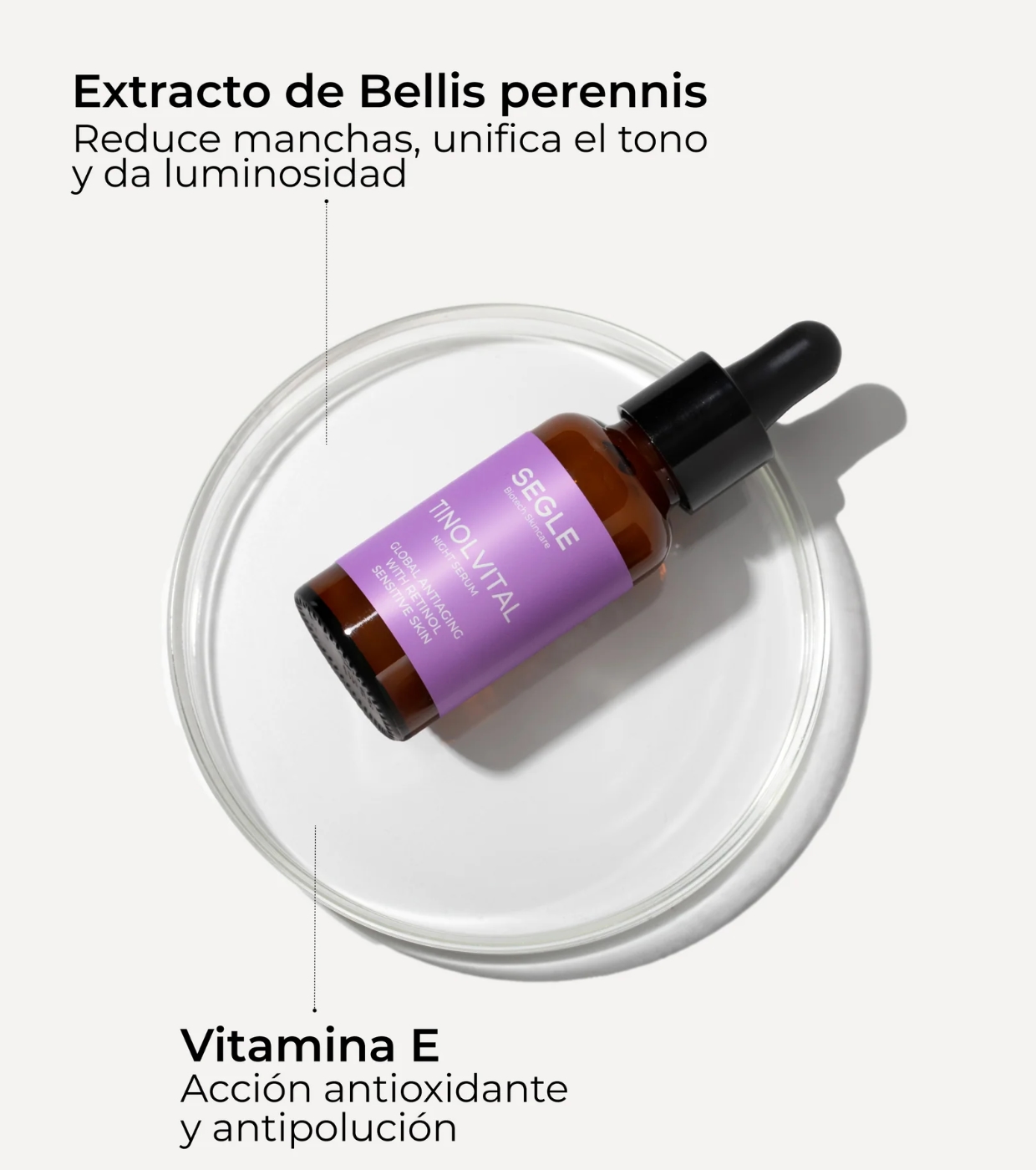SEGLE - Sérum facial noturno antienvelhecimento Tinolvital - Pele sensível