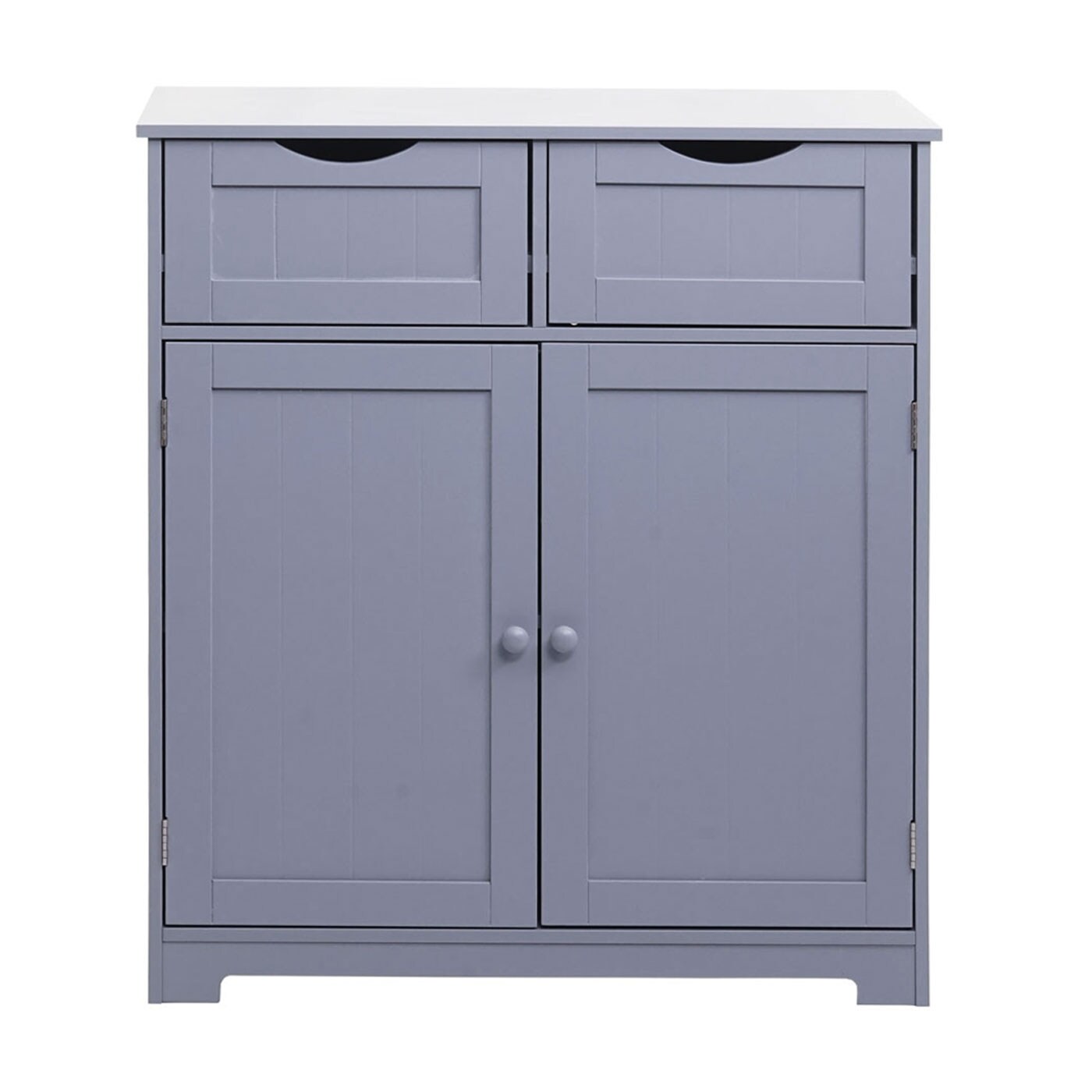 Kommode MCW-B65, Schubladenschrank Schrank, 2 Schubladen und 2 Türen 80x70x35cm ~ grau