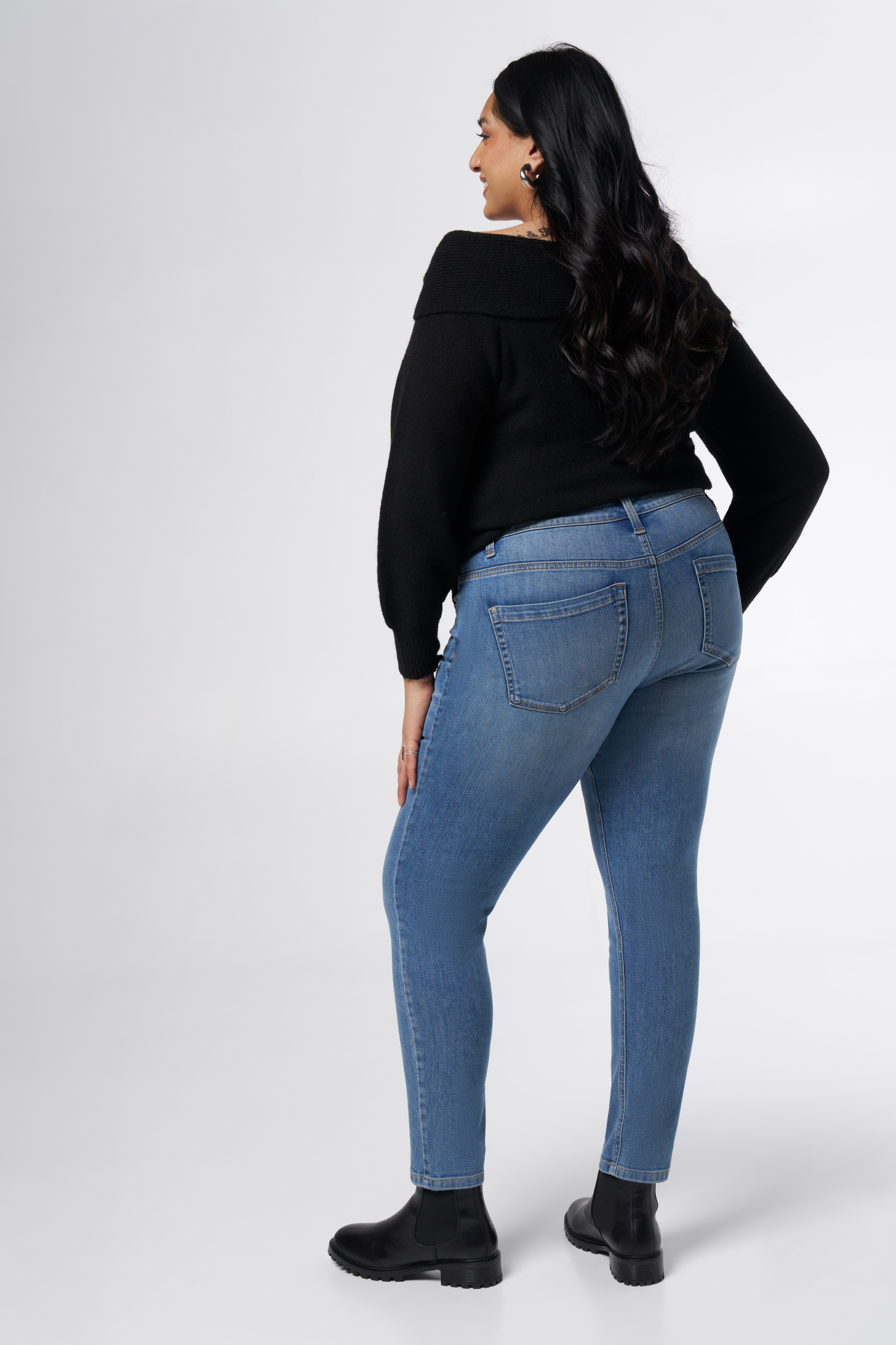 Slim leg jeans IRIS met stretch Stonewash Denim