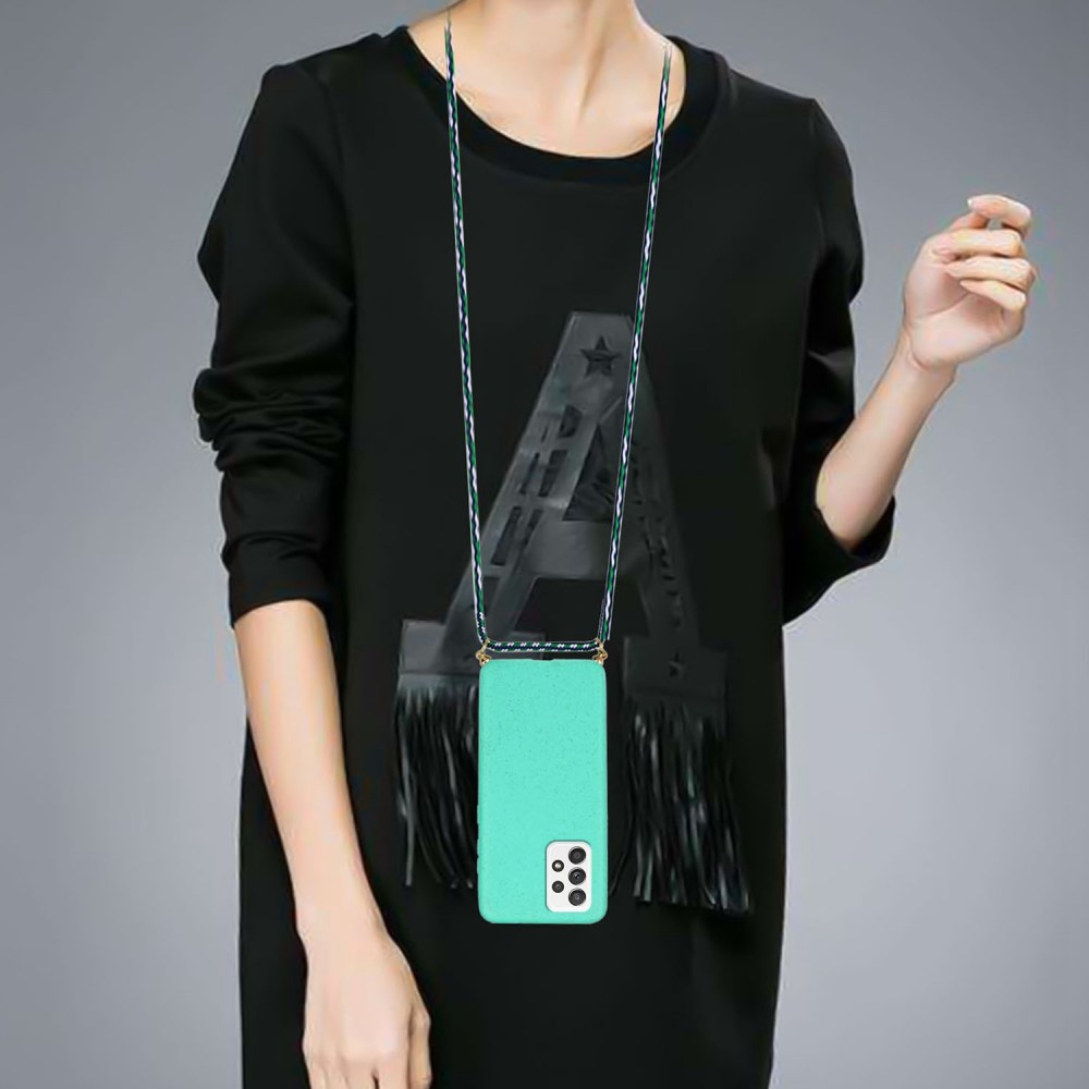 Samsung Galaxy A33 5G Necklace Bio Gummi Case Hülle Eco Friendly Nachhaltig Kompostierbar   Handykette (150cm) - Türkis