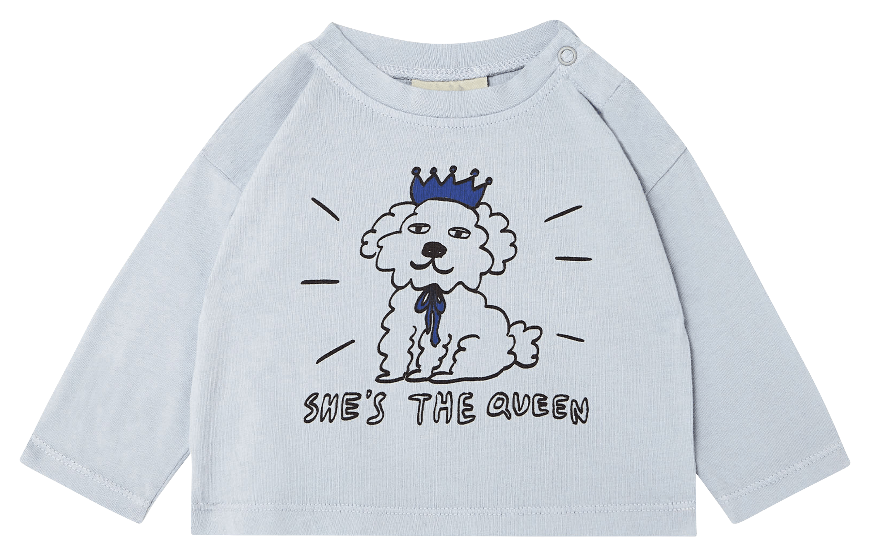Tee-shirt col rond imprimé en coton| Bleu