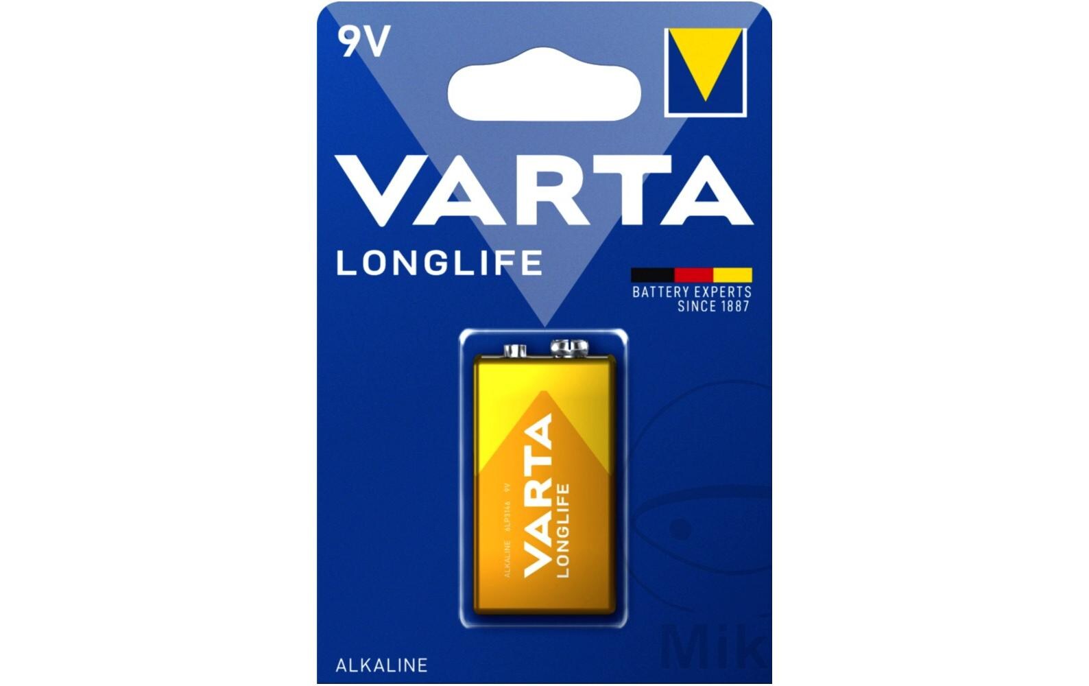 Batterie Longlife 9V E-Block , 1 Stück9 V Blockbatterie mit hoher Laufzeit