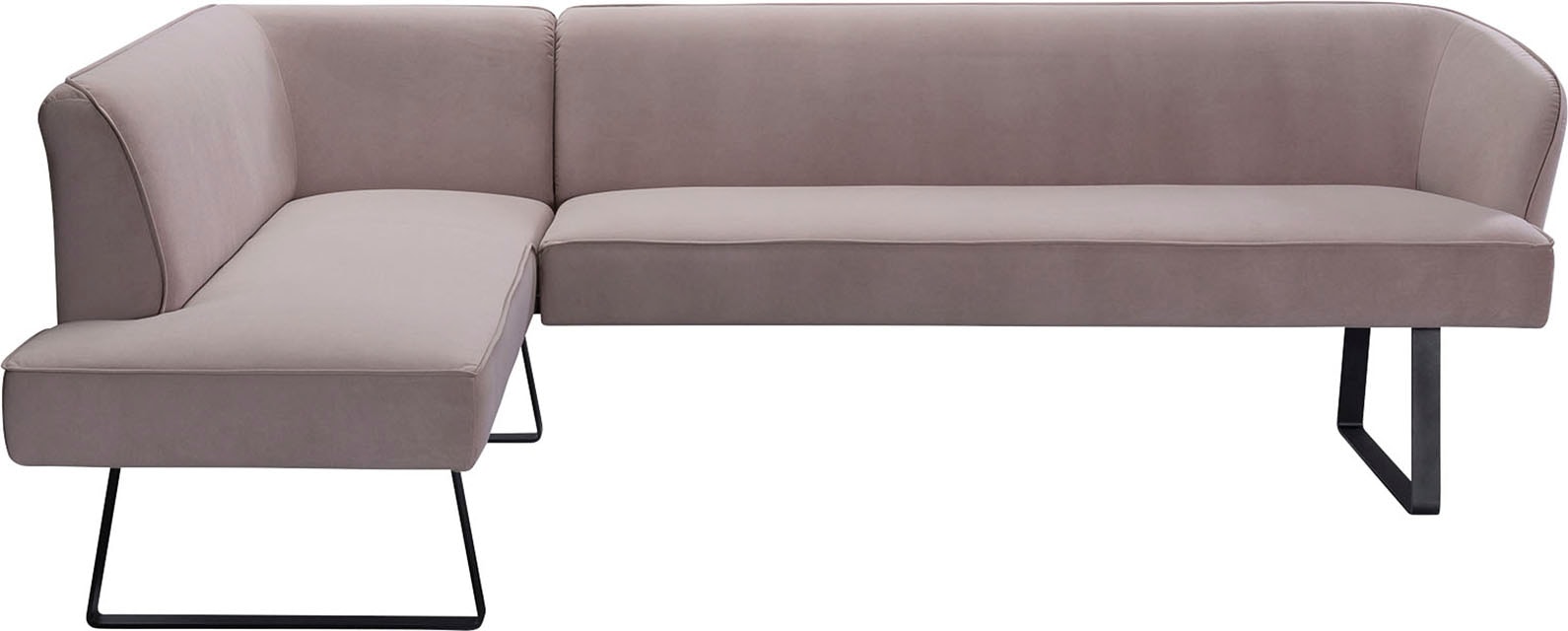 exxpo - sofa fashion Eckbank »Americano« mit Keder und Metallfüssen, Bezug in verschiedenen Qualitäten