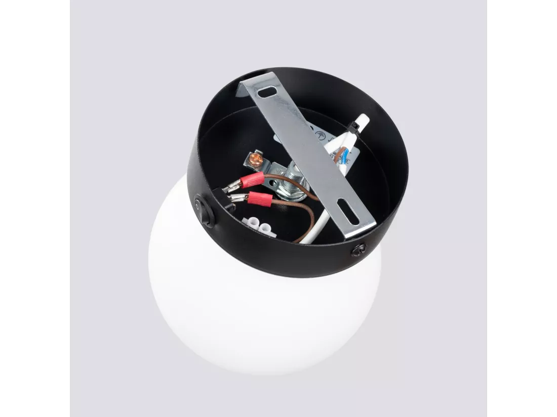 Applique Yoli moderne en acier/verre - 1 sources lumineuses - L.12 x H.12 cm - noir
