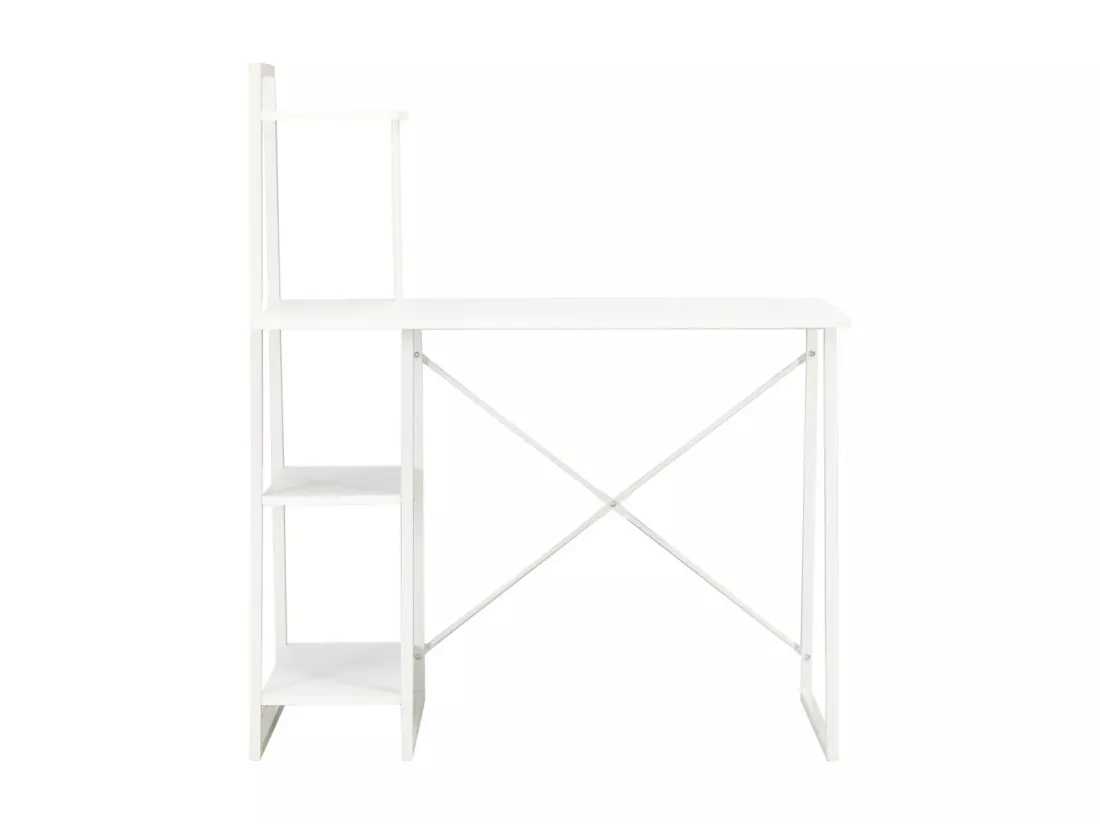 Bureau avec étagère Blanc 102x50x117 cm