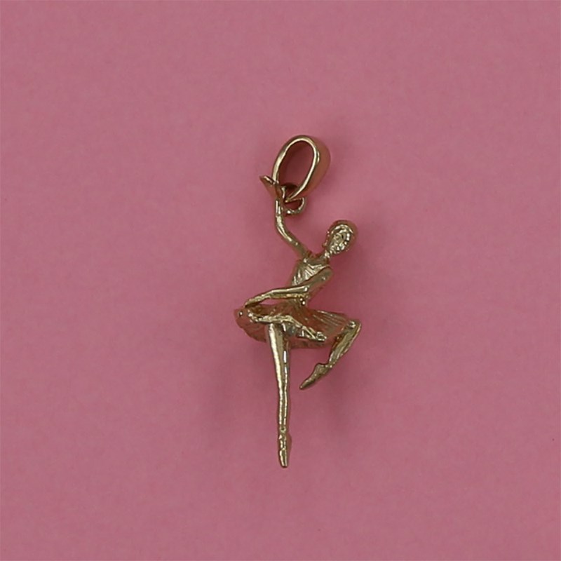 Pendentif danseuse en équilibre - Plaqué or
