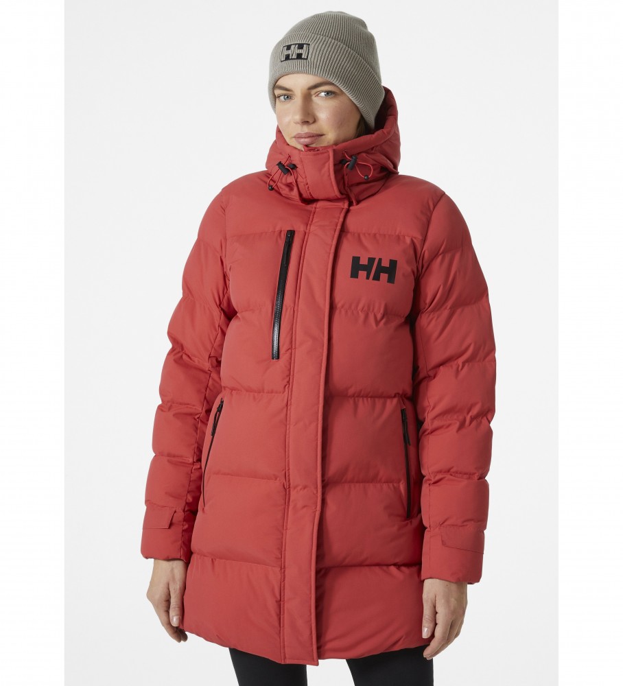 Casaco parka acolchoado Helly Hansen Adore na cor vermelha.