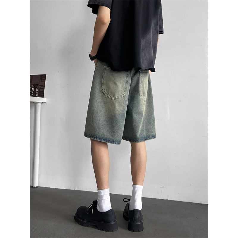 Plummie - Mid Rise Washed Denim Shorts