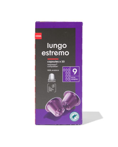 20 capsules de café lungo estremo