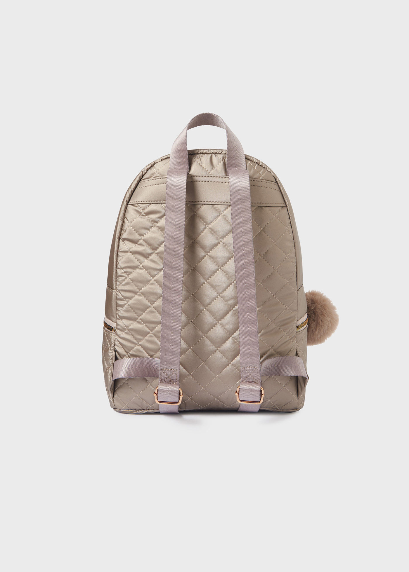 Mochila pequena acolchoada de cetim