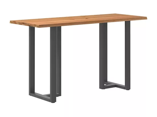 Table de bar marron clair bois de chêne massif rectangulaire