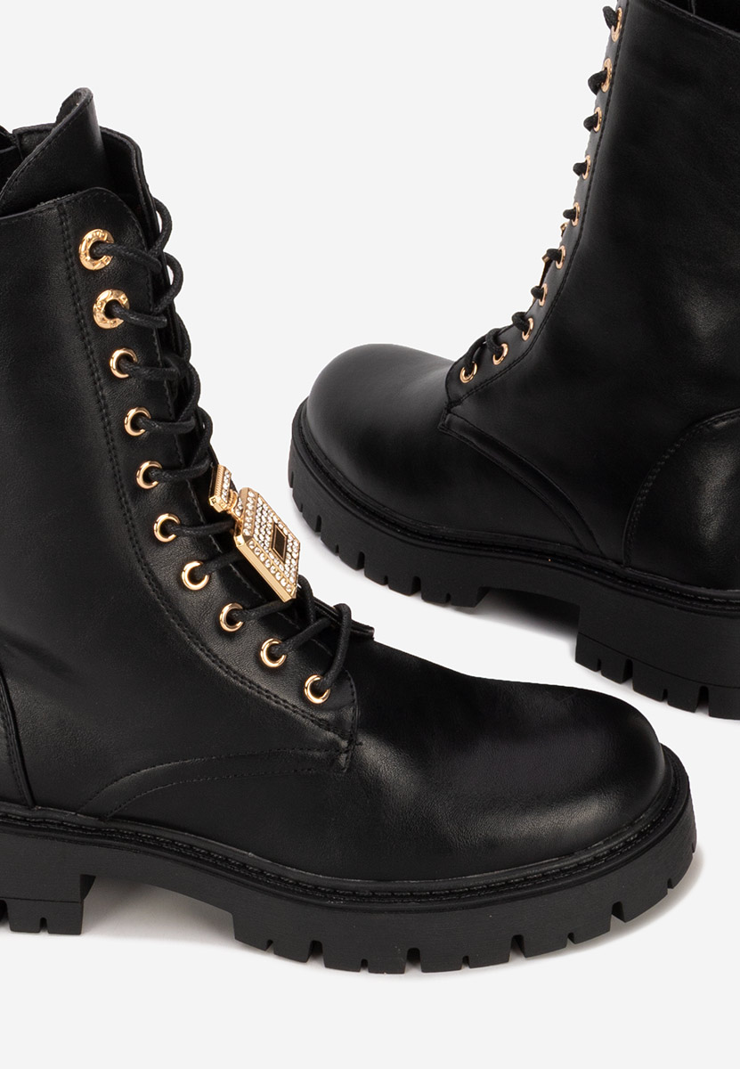 Bottines rangers femme noirs Linora
