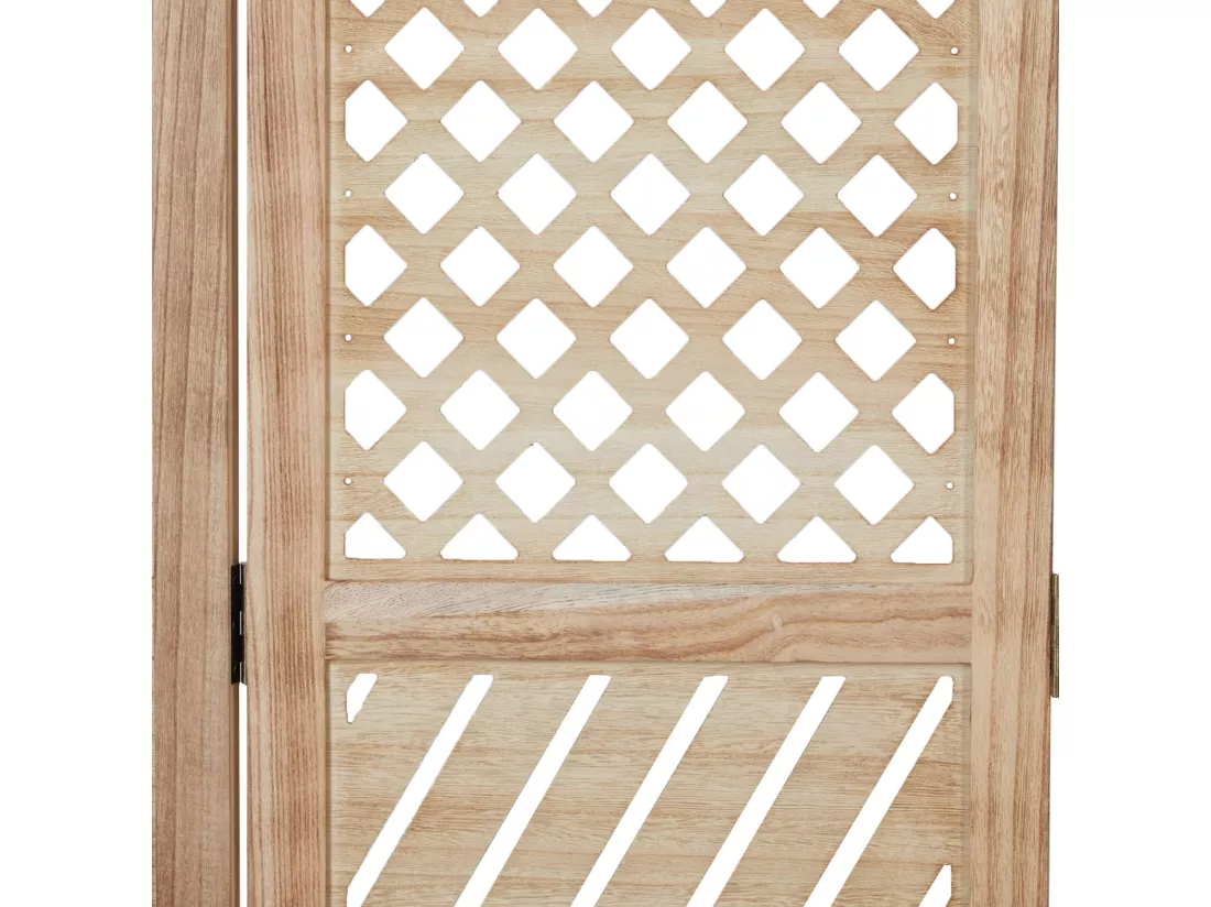 Paravent en 3 panneaux bois marron 120 x 2 x 170 cm PAR06093