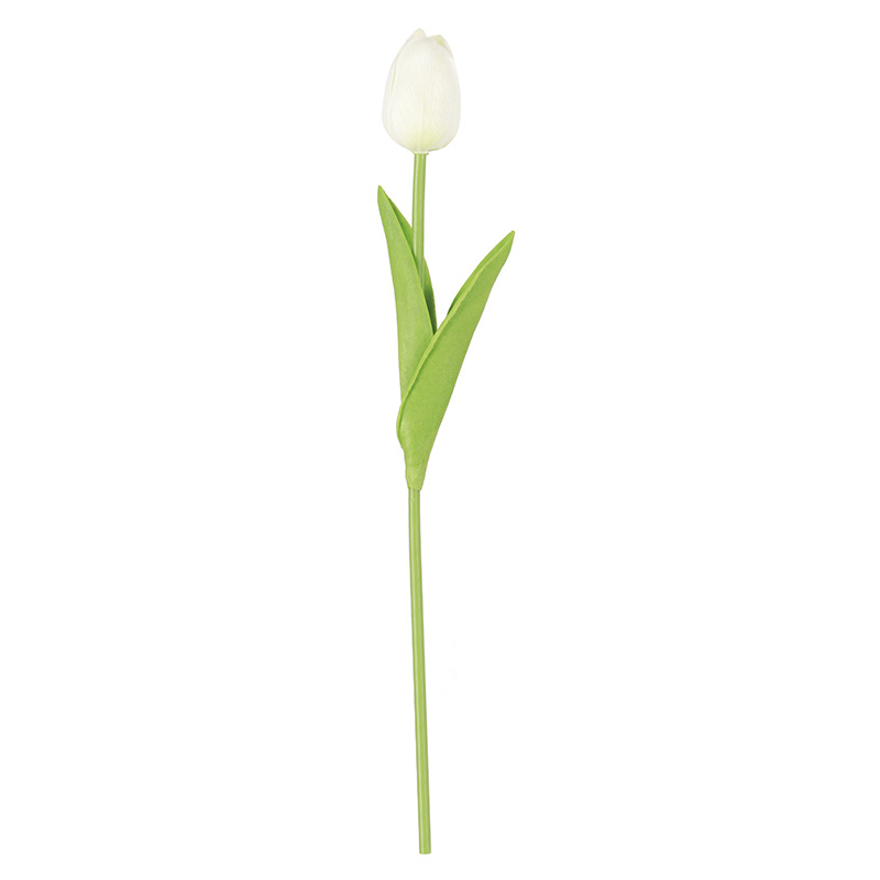 (10er Set) 35cm Deko Tulpen Kunstblumen Strauss - Weiss