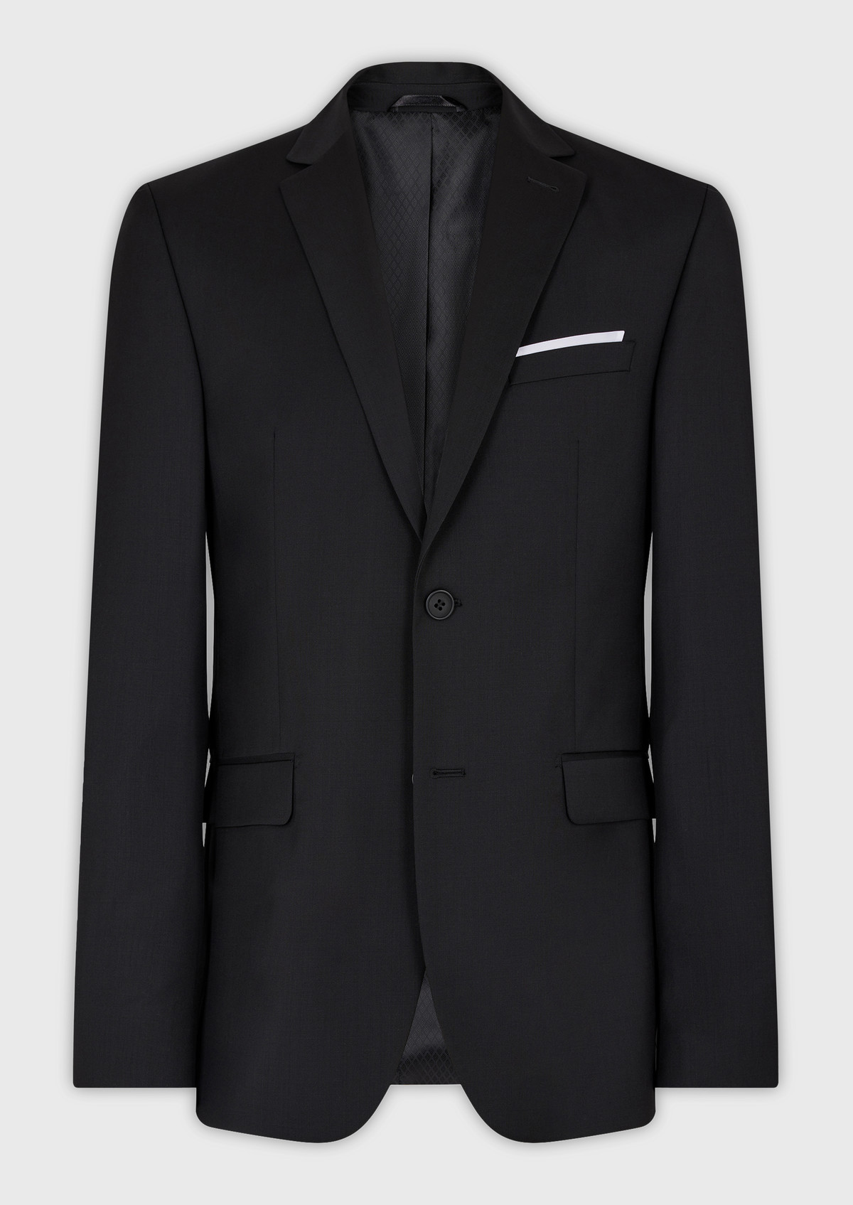 Veste de costume Regular en laine unie noire
