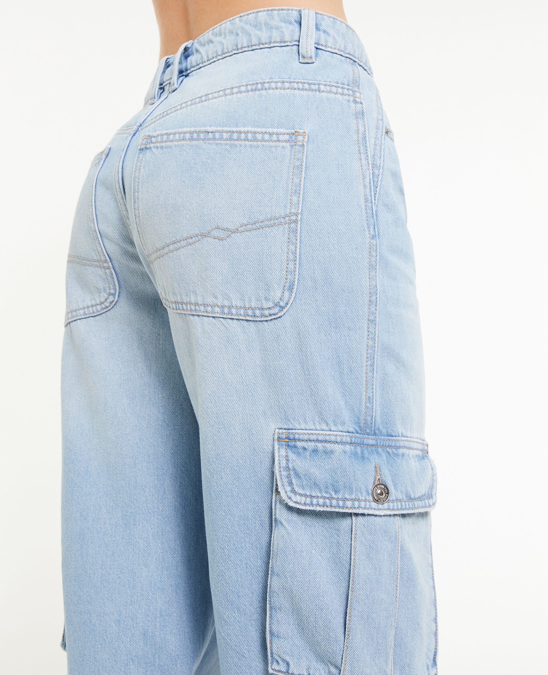 Jean cargo large - Bleu
