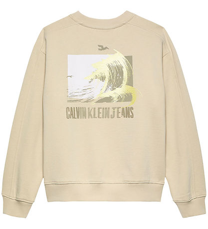 Calvin Klein Sweatshirt - Summer Rückendruck - Oyster Grau Grey