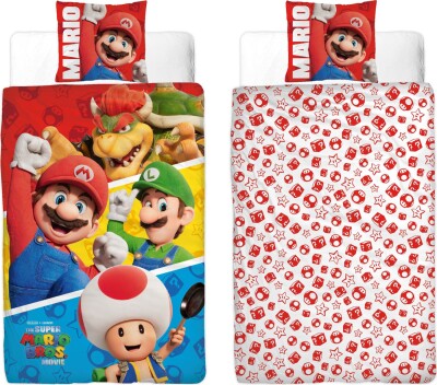 Sengetøj - Voksen Str. - 140X200 CM - Super Mario