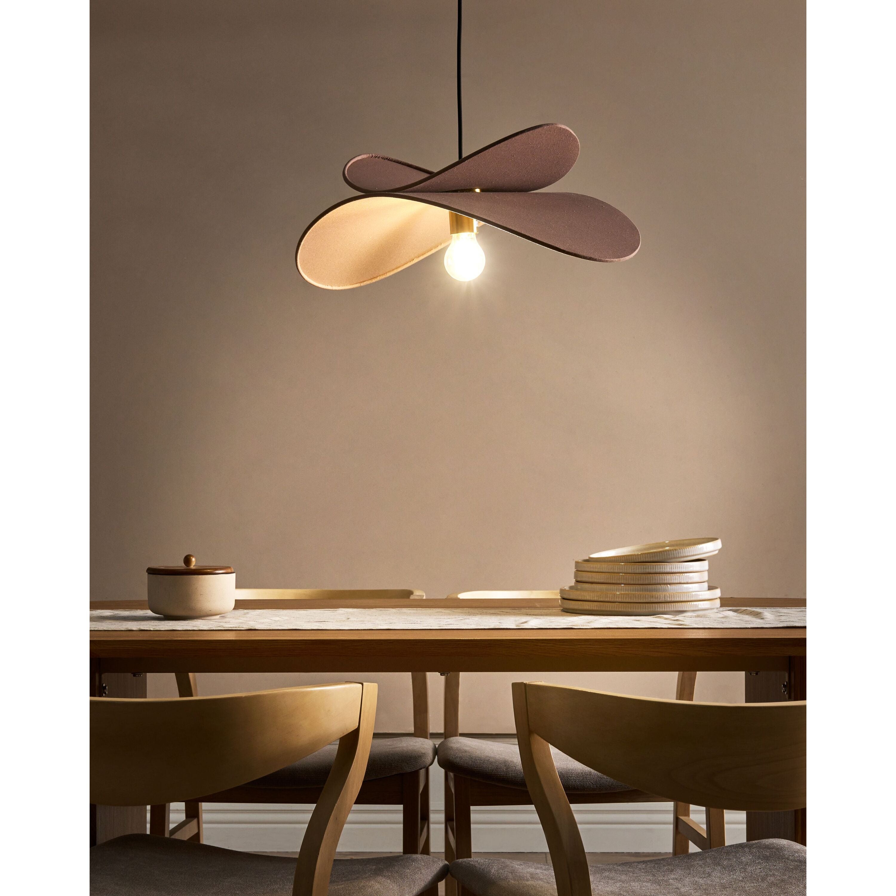 Beliani - MASCOTA - Hanglamp - Bruin - Linnen