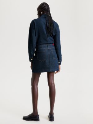 Minissaia jeans de cintura alta