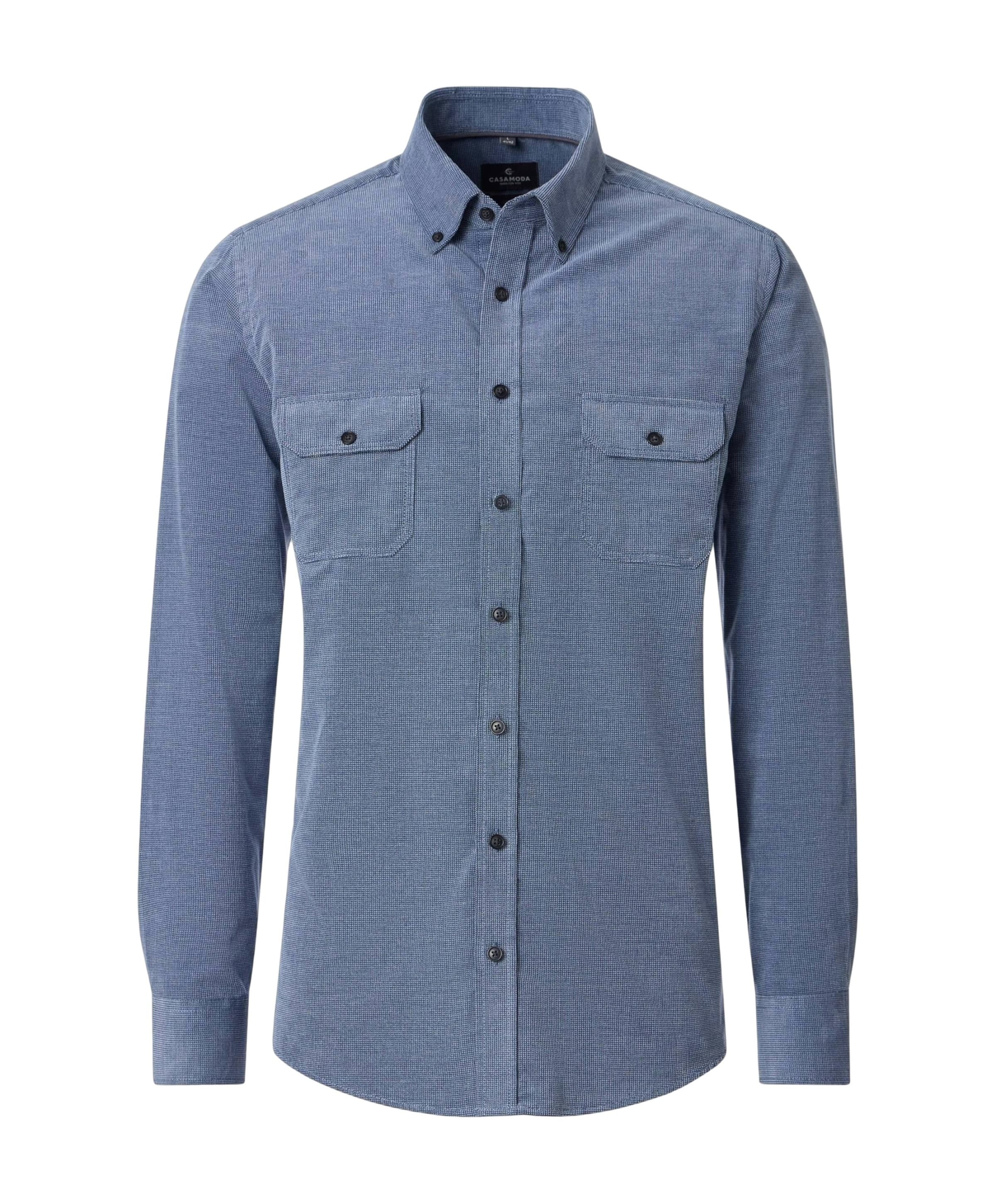 CASAMODA Heren overhemd lange mouw blauw