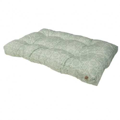 Cama de almofada azul em forma de cachorro