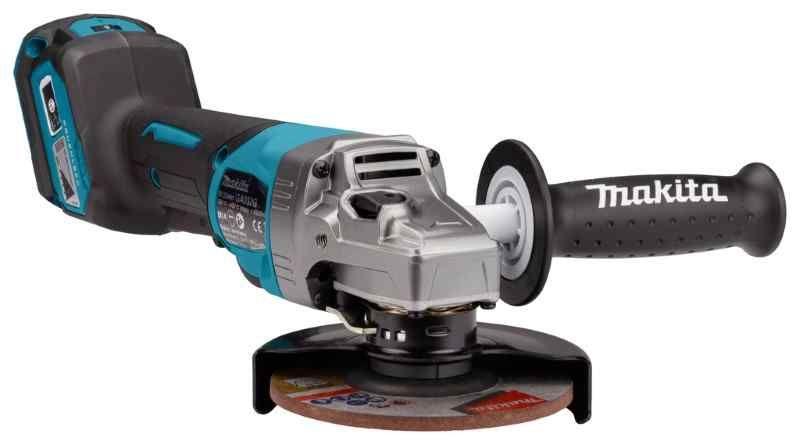 Makita GA032GZ 40 V Max Haakse slijper 125 mm zonder accu's en lader, in doos, met veiligheidsschakelaar