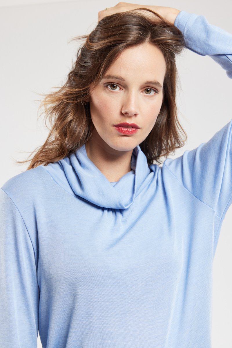 Sous pull col roulé - laine et tencel