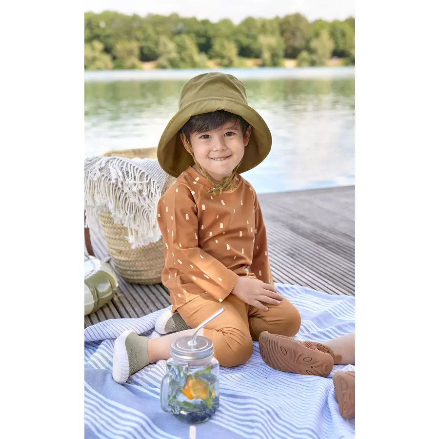 LÄSSIG UV-Langarm-Badeshirt Bricks Karamell
