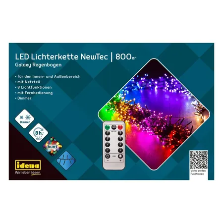 Idena Galaxy Lichterkette Newtec 800 LED Regenbogen