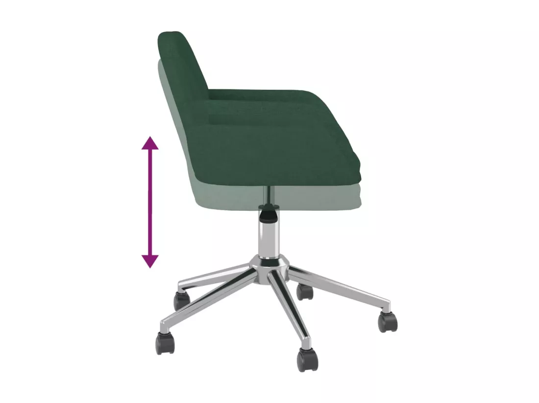 Chaise pivotante de bureau Vert foncé Tissu