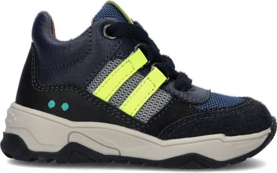 BunniesJR Bunnies JR 222848 589 Jongens Hoge Sneakers Blauw Leer Veters