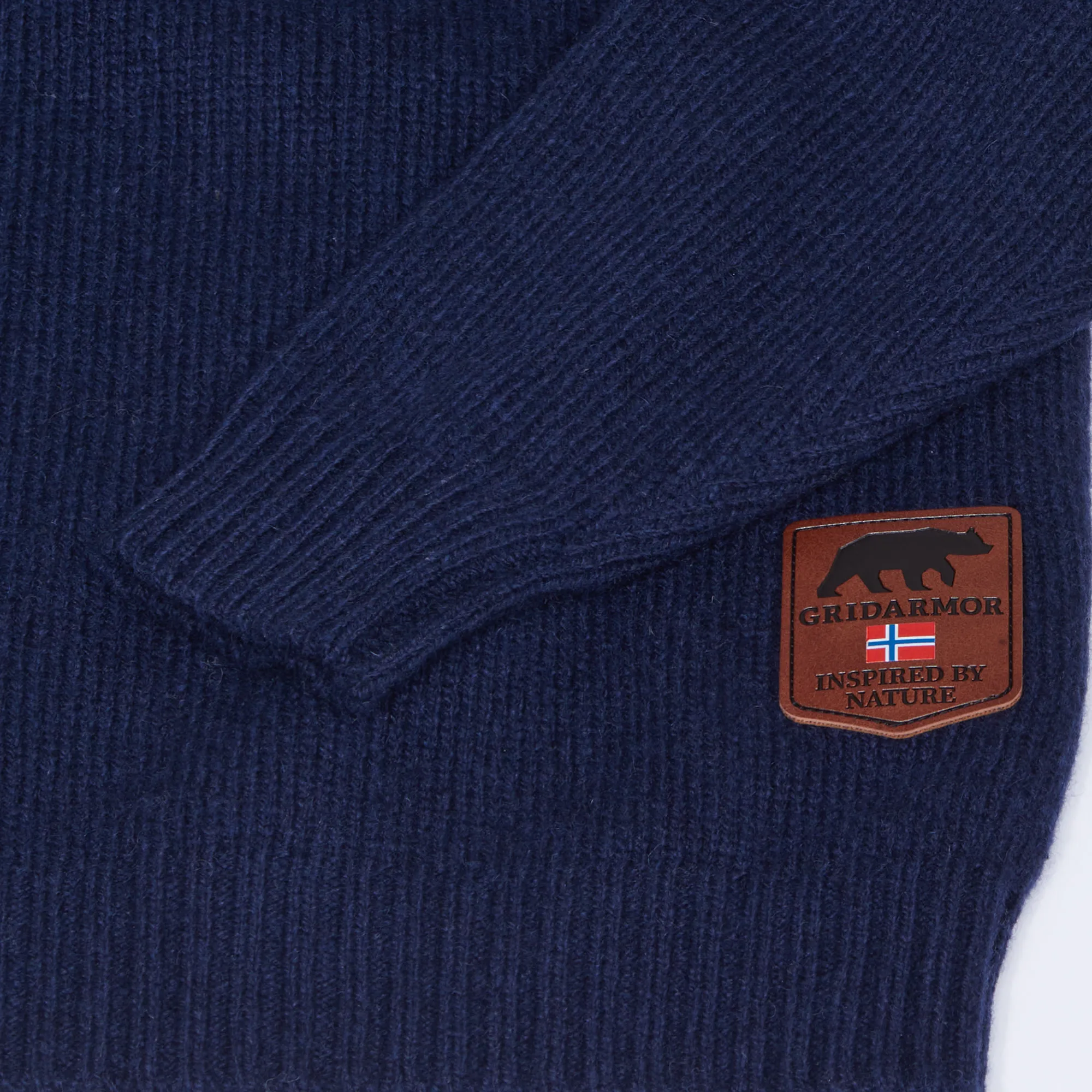 Gridarmor Kids' Snøkrystall Round Neck Ullgenser Dark Navy/Light Grey/White