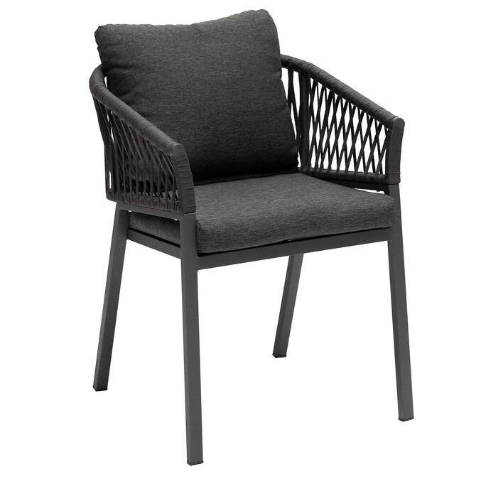 Ensemble table de jardin ronde ORACLION + 10 fauteuils ORIENGO Graphite