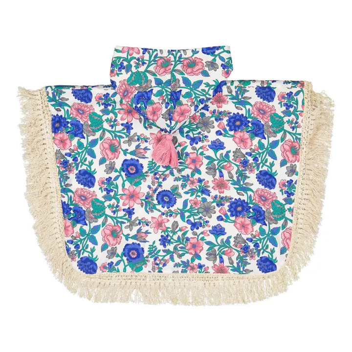Louise Misha Poncho de bain Mael en coton bio | Bleu azur