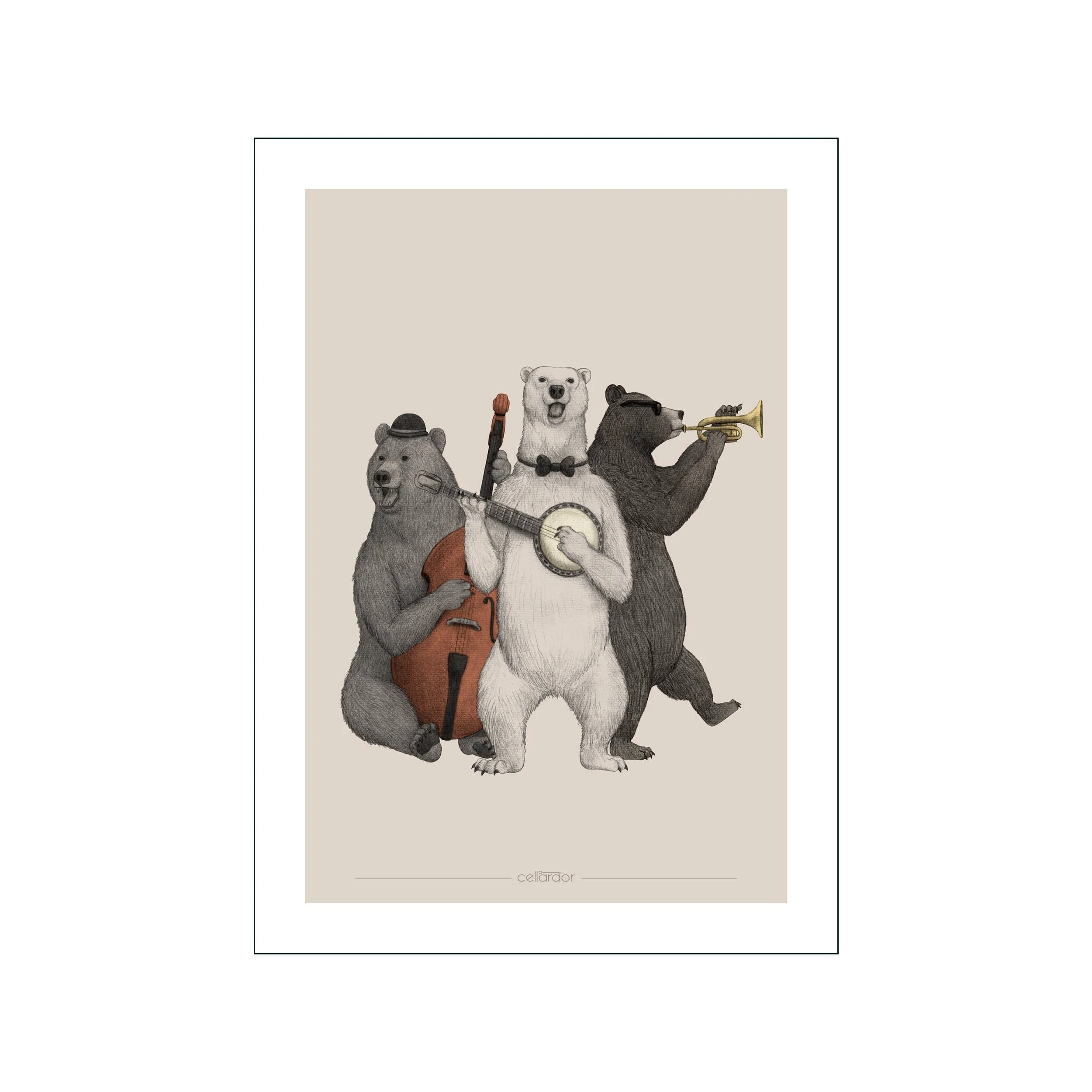 Poster & Frame  Cellard'or Bearly Music plakat