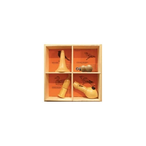 Coffret bois 4 appeaux - merle-rossignol